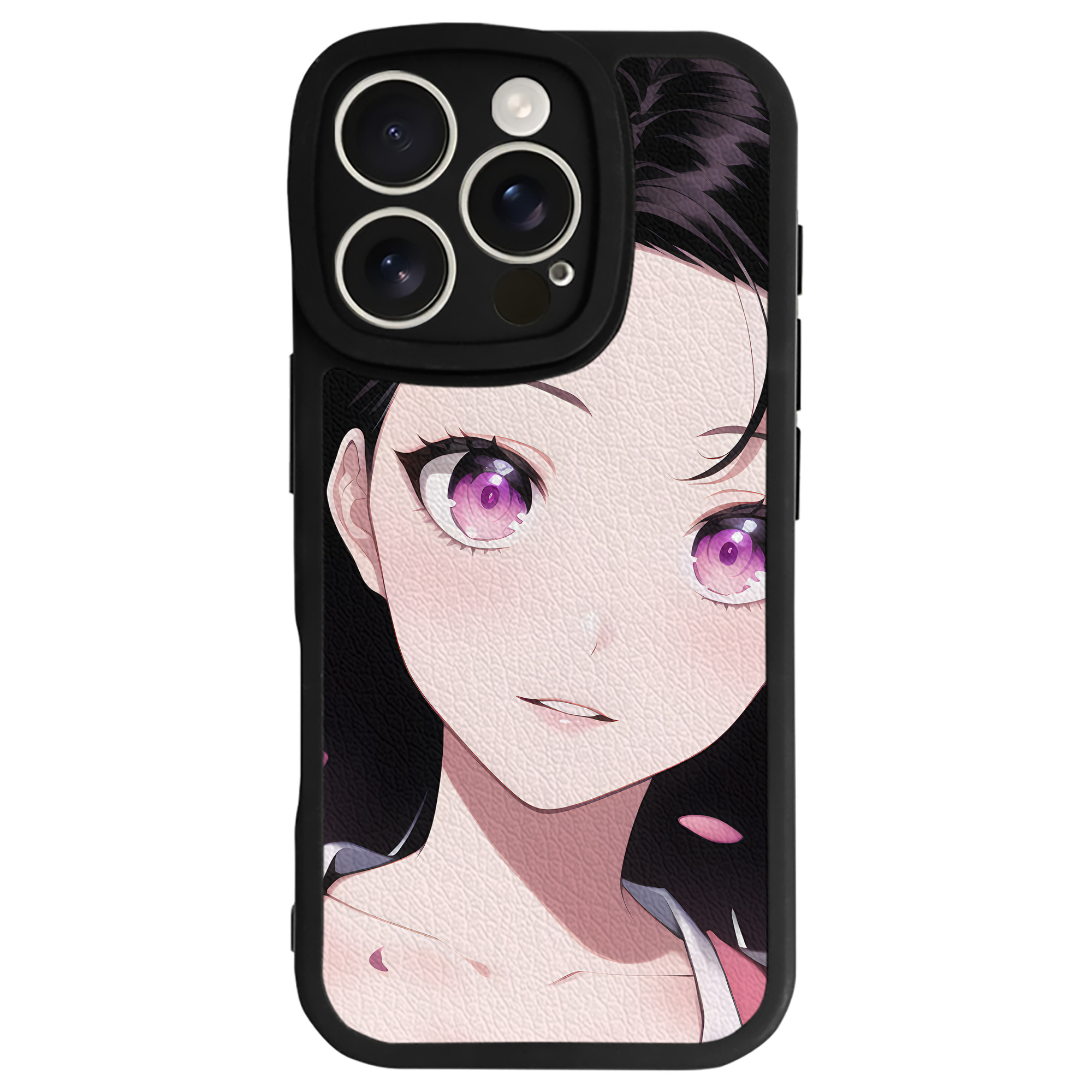 （画像用） 鬼滅の刃（きめつのやいば）竈門 禰󠄀豆子／かまど ねずこ Kamado Nezuko 【iPhone 16シリーズ対応】シリコンスマホケース（レザー調） 材質：シリコン